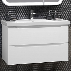 Opadiris Мебель для ванной Элеганс 90 подвесная белая матовая – фотография-6